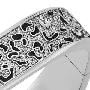 Michael Kors |  Precious Metal-Plated Brass, Enamel Cheetah Pavé Bangle